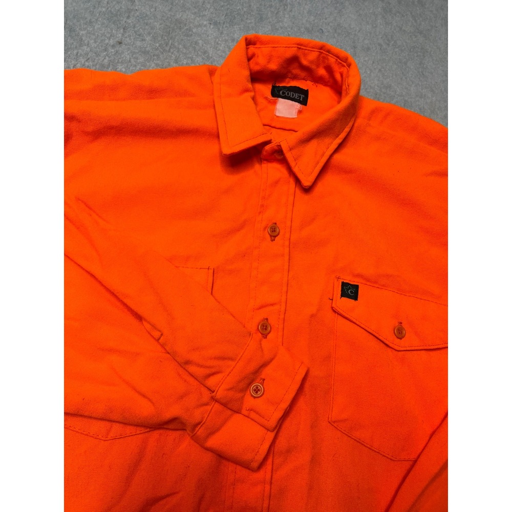 Codet Mens Blaze Orange Hunting Shirt Long Sleeve Button Up High Vis‎ Workwear
